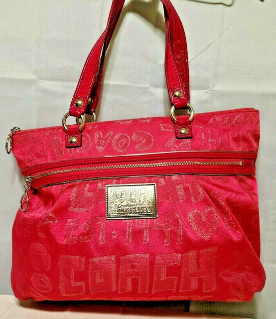 Coach Poppy Pink Story Patch Glam 15301 Shoulder Bag Discontinied
