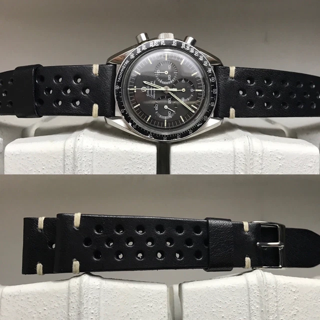 Bracelet En Cuir Véritable Perforé Style Rallye/aviateur - Largeurs 18 à 22 Mm (vintage)