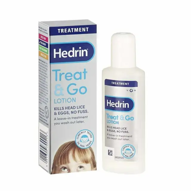 Hedrin Treat and Go Lotion, Head Lice Treatment, Kills Headlice and Eggs in One