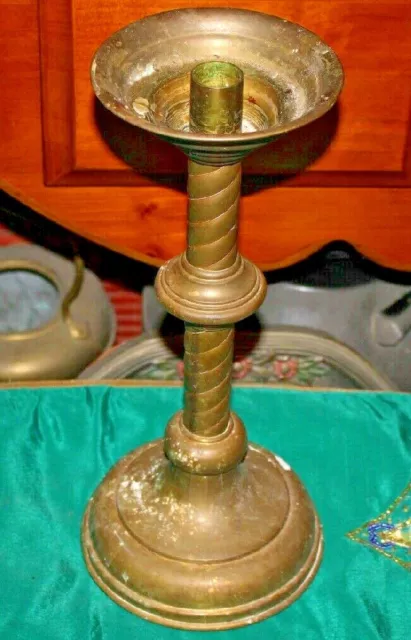 Antique Brass Metal Candle Holder Religious Church Candle Holder Spiral Twist