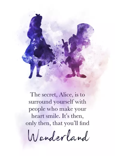 Alice Mad Hatter Quote, ART PRINT, Wonderland, Gift, Wall Art