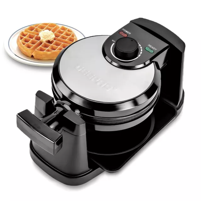 Rotating Belgian Waffle Maker Machine Waffle Iron Non-Stick Plates 1000W 4 Slice