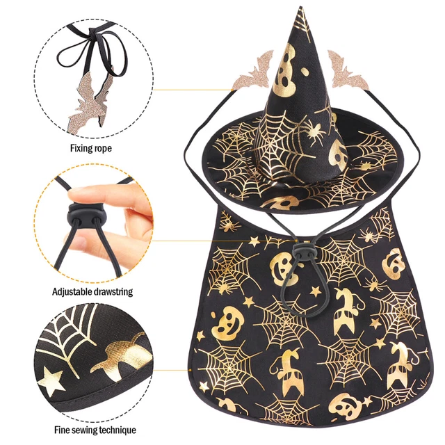 Mantello cane gatto mantello mantello pbr cappello costumi Halloween cani abbigliamento 2
