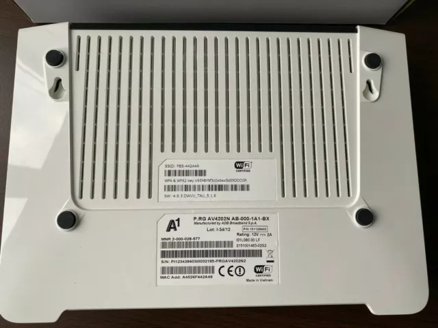 A1 WLAN Box Breitband Modem PRG AV4202N VDSL, inkl. Zubehör mit OVP 2