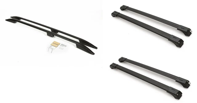 Rails De Toit Courts Pour VW T5 2003-2015 – Barres Latérales Longues – Argenté – Neuf – Marque Omtec – Garantie 2 Ans