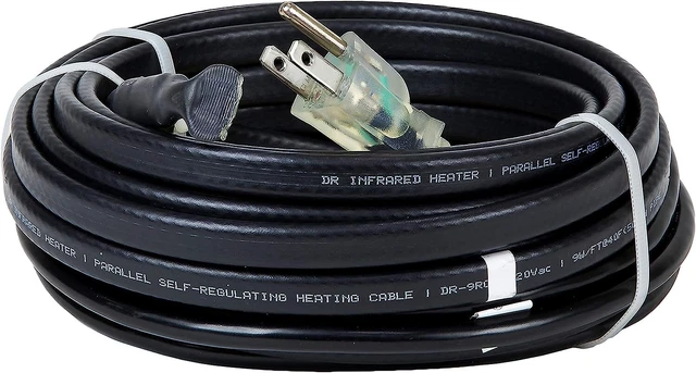New Dr Infrared Heater DR-9RC2200 Heating Cables for Pipes and roof 200 FT Black