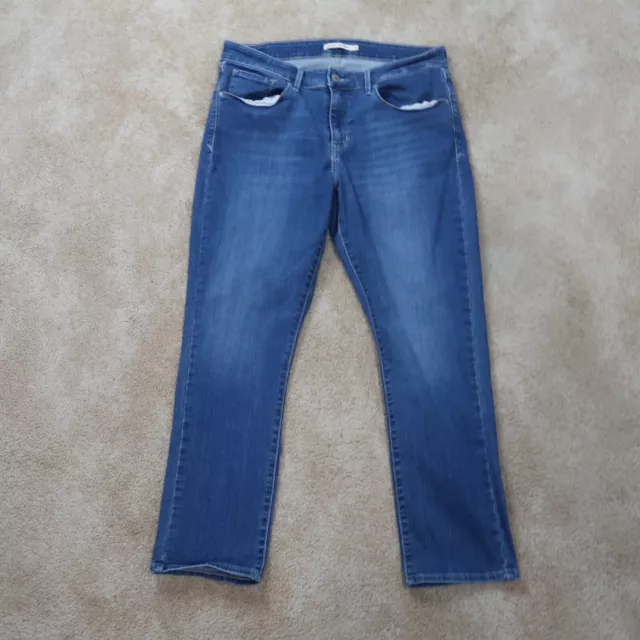 Levi's Mid Rise Skinny Leg Jeans Women's 16 Blue Stretch Denim Pants