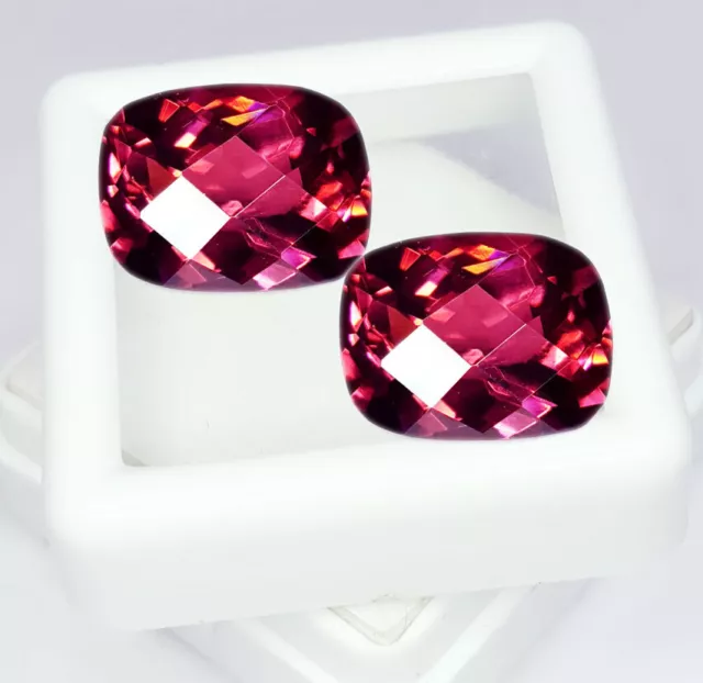 Libre Pierre Précieuse 18 CT Naturel Padparadscha Saphir Paire Certifié Taie G9