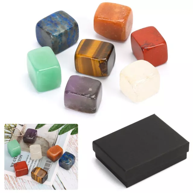 7 Chakra Crystal Healing Stone Set 7 Reiki Chakra Tumbled Stones & Carry Case