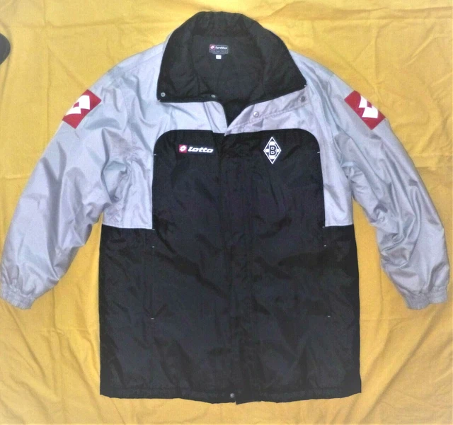 Borussia Mönchengladbach Lotto Winter-Coachjacke Gr.L  Hellgrau/Schwarz