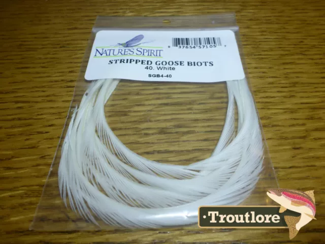 White Stripped Goose Biots Nature's Spirit - New Fly Tying Biot Feathers
