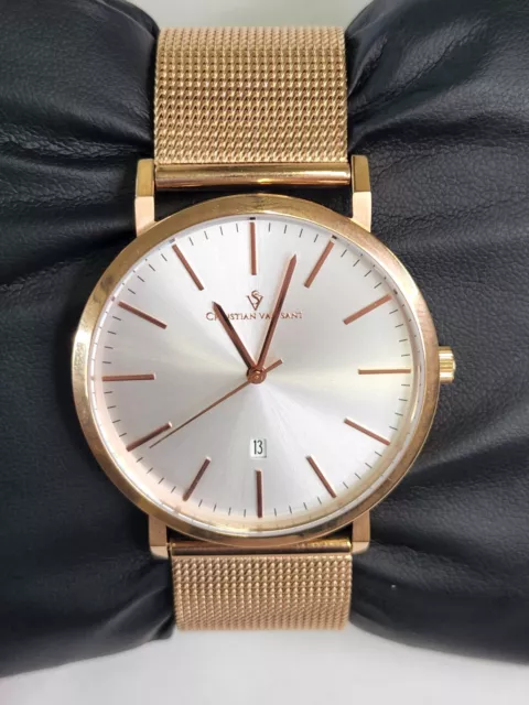 Christian Van Sant Mens CV4322 Paradigm Analog Display Quartz Rose Gold Watch