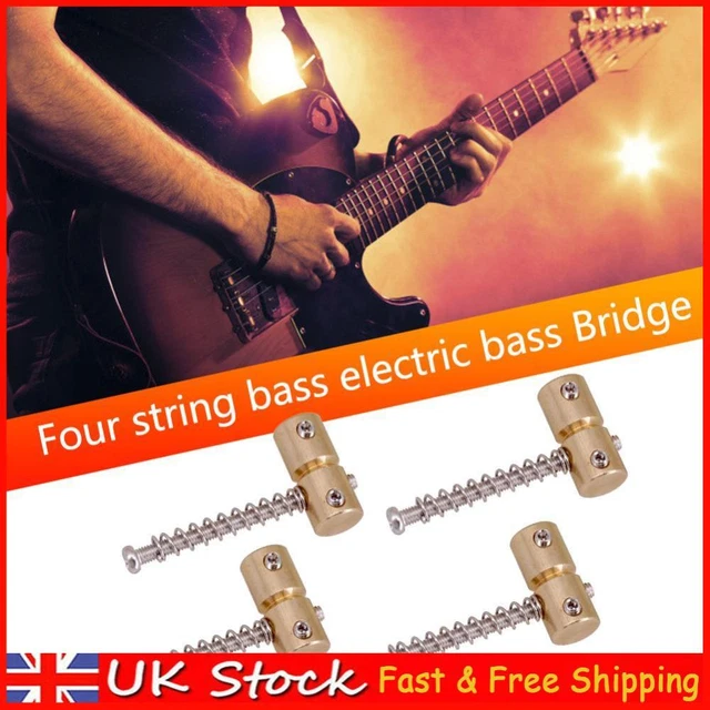 4pcs 4 Strings Brass Guitar Bridge Saddles for Electric Guitar Bass Bridges