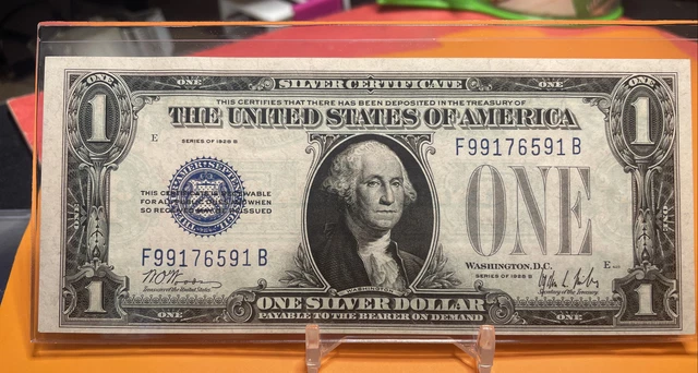 1928 B $1 One Dollar Funny Back Silver Certificate High Serial #. UNC  CONDITION