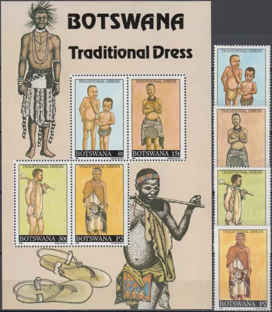 Botswana Set & S/S Traditional Dress 1990 MNH-18,50 Euro