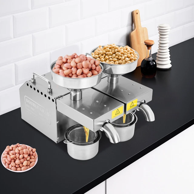 Oil Press Machine Automatic Oil Extractor Hot Cold Oil Presser Double Outlets