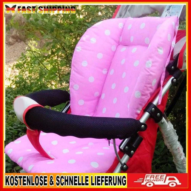 Bebé Niño Caminante Asiento Cochecito Cojín Alfombra Algodón Blanco Punto-Rosa