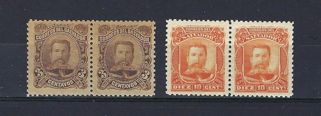 El Salvador 1895 President Antonio Ezeta 3/10 centavos unissued essay pairs MNH