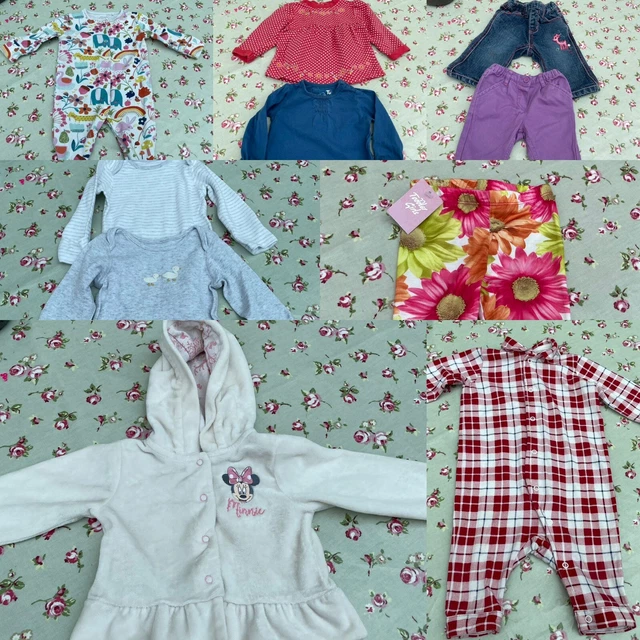 Pacchetto grande bambina 3-6 mesi patch zucca Disney baby Next M&S ecc. A11