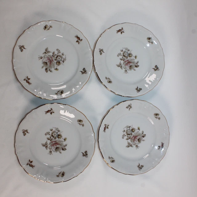 4 Winterling Bavaria Empress Maria Theresia Floral China 6" Bread Plate Set
