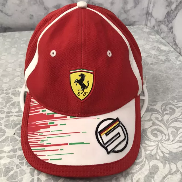 Original Puma Scuderia Ferrari Red Cap Hat Germany Grand Prix F1 Italian Flag 5