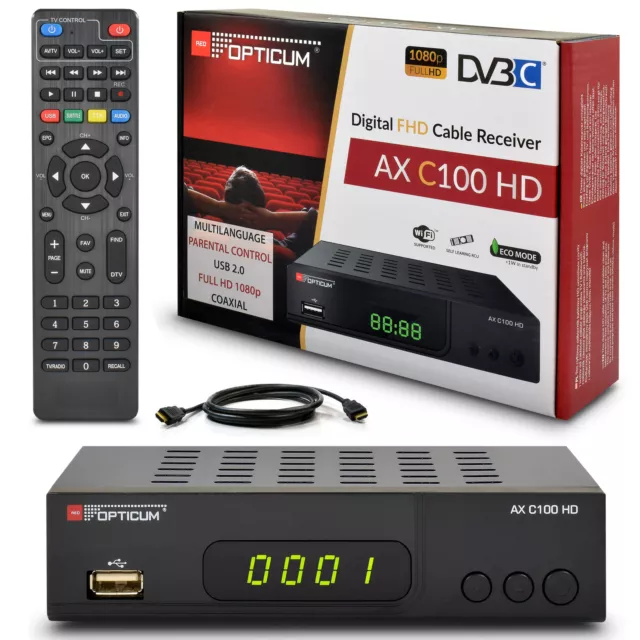 Opticum C100 Digital Kabelreceiver KABEL Receiver DVB-C HDTV SCART HDMI HD PVR