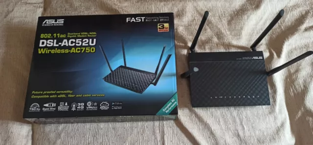 Asus DSL-AC52U/AC750 Modem Router Wireless Wifi ADSL  + Decoder Tim Vision cubo