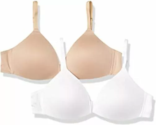 Hanes Sleek and Smooth Shaping Bras Set of 2 Girls Youth Size 34/L