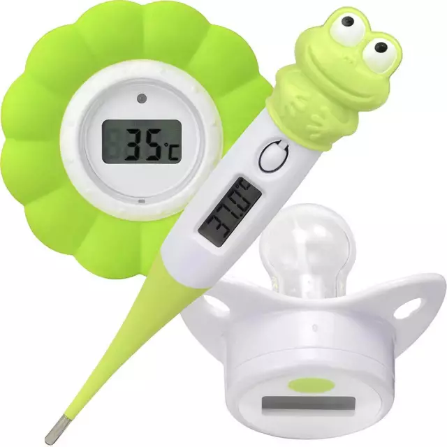 3in1 Box Baby Schnuller Bade-Wasser Wannen-Thermometer Fieber Kinder Digital