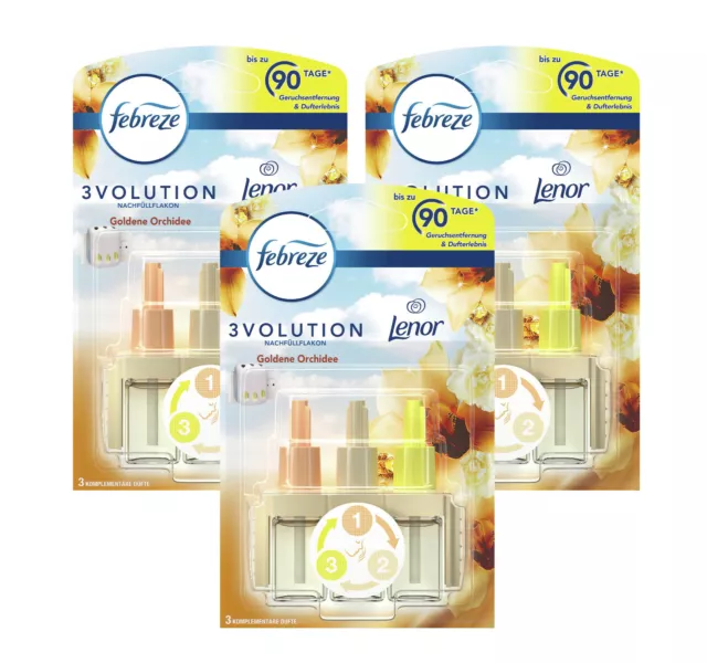 3x Febreze 3Volution CET Hiver Baies Prises de Parfum Recharge 3x 20ml