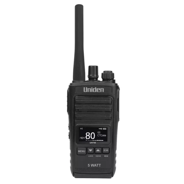 Uniden 5 Watt UHF CB Splashproof Handheld Radio UH755