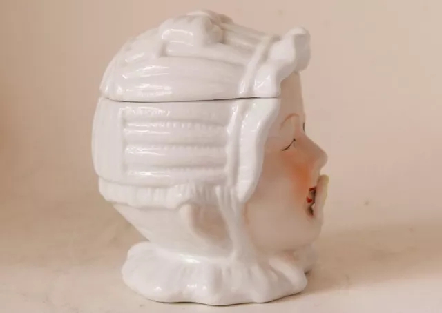 Antique German Figural Porcelain Tobacco Humidor Jar Baby w/Pacifier c.1900s 2
