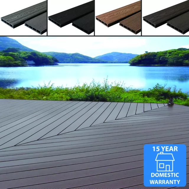 Any Sqm Wpc Composite Decking Boards Complete Kits & Fixings 4 Colour Wood Grain