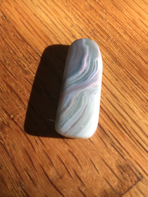 Green Banded Agate  11x28 FREEFORM FOCAL PENDANT BEAD JASPER Old Stock