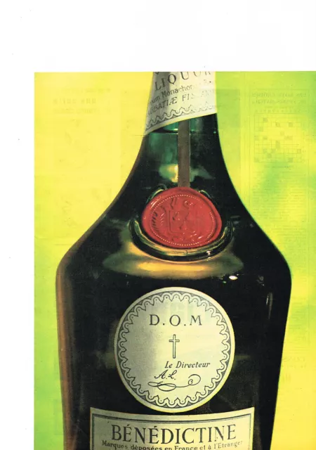 PUBLICITE ADVERTISING  1962   BENEDICTINE    liqueur