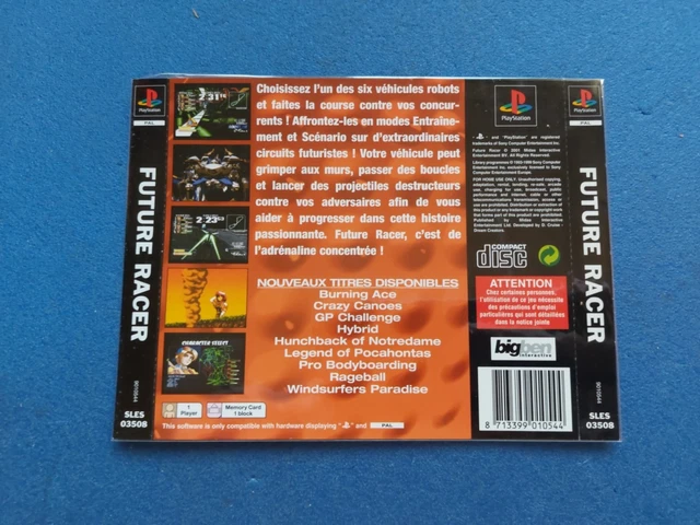Jeu Future Racer Pour PlayStation 1 - Version PAL Française Complète, Bon état