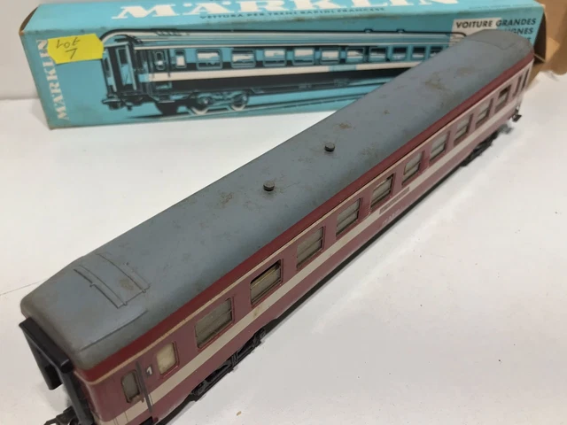 Rail Rtain MARKLIN 4075 HO 3 Rail SNCF D Train First Class Coach Boxed (LOT 7) £89 ...