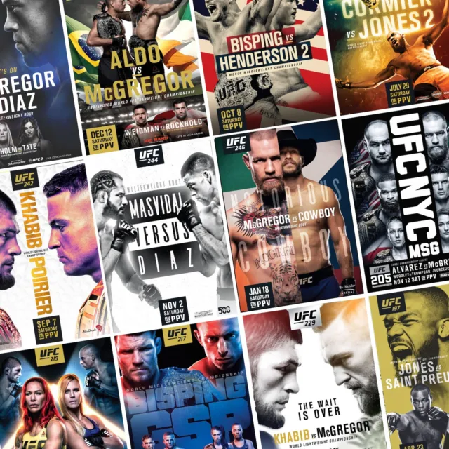 UFC Fight Posters | UFC 1-209 | UFC Print Poster Boxing MMA Conor McGregor