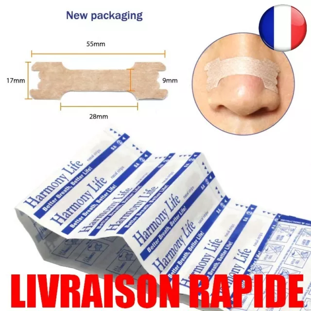 10 pcs Respirer Mieux Bandelette Nasale Arrêter Stop Anti Ronflement Bande Santé