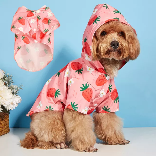 Mascota Perro Impermeable Mono Cachorro con Capucha Chaqueta Universa <