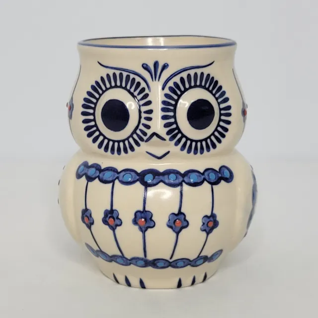 Yokohama Studio Owl Coffee Cup or Mug Hand Painted Embossed 3D 4.5" x 3"