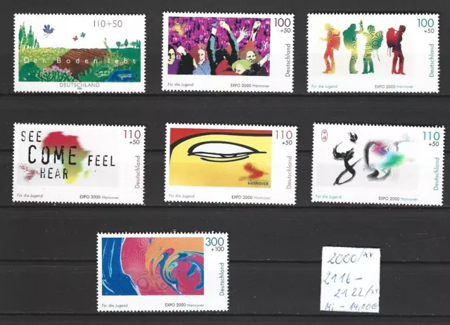 Lot Briefmarken Deutschland - aus  2000 , Mi.Nr. - 2116 - 2122 /**