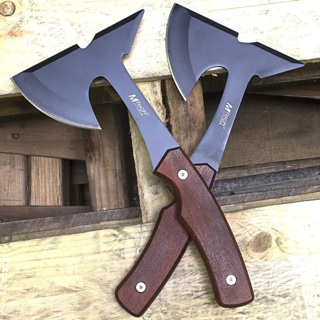 2 PACK MTECH 9" TOMAHAWK TACTICAL THROWING AXE SET w/ SHEATH Hatchet Survival