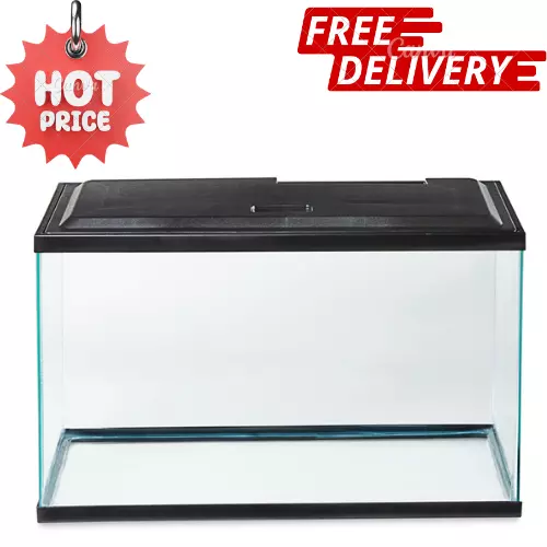 Aqua Culture Aquarium Starter Kit Fish Tank 10 Gallon Water Tank + LED Light