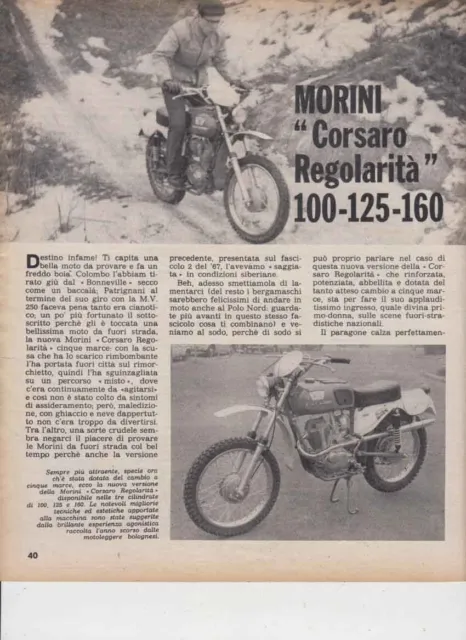 advertising Pubblicità MORINI CORSARO REGOLARITA 100-125-160 1969 MOTO ITALIANE