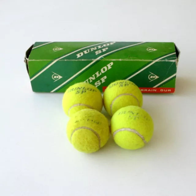 Ancienne boite de 4 balles DUNLOP SP Balles jaunes  marquage vert  - Collector
