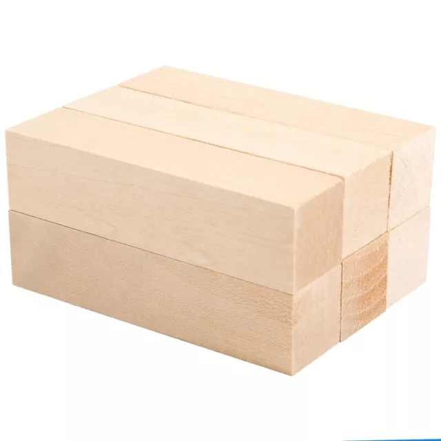 3X(6 Piezas de Bloques de Talla de Tilo para Principiantes en Madera Kit de3638