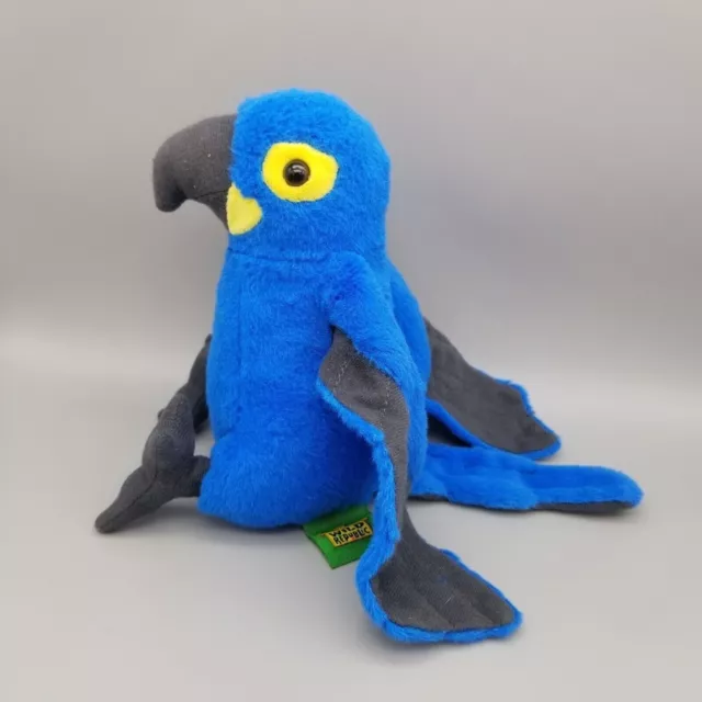 Wild Republic Blue Parrot Hyacinth Macaw Plush Stuffed Animal 7" Tall Sitting