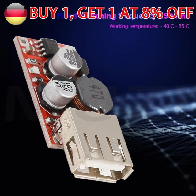 Convertitore Step-down DC 4.5-40V A 5V 2A, Con Voltmetro E Uscita USB - Modulo Nuovo