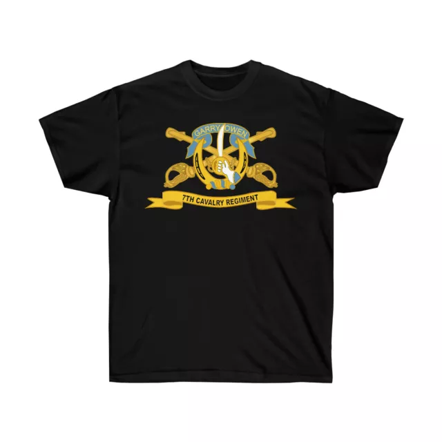 Classic - Unisex Ultra Cotton Tee - Army - 7th Cavalry Regiment w Br - Ribbon